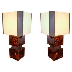 Pair of 1970s French Acrylic Table Lamps 5