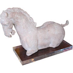 1980s Stone Horse Sculpture on an Acrylic Base 7