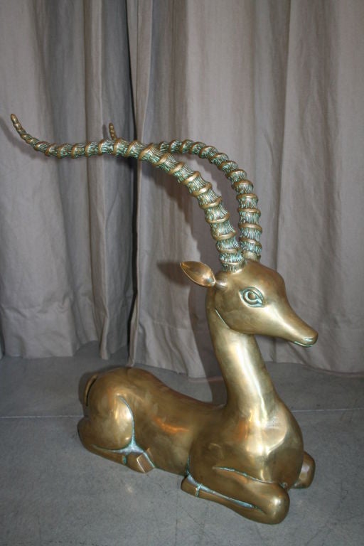 40's brass antelope sculpture