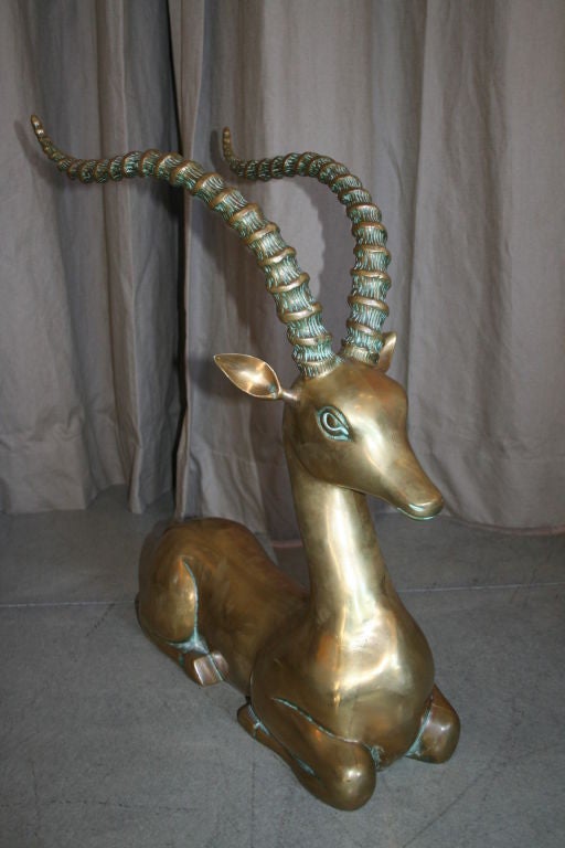 Brazilian 40's Brass Antelope Sculpture