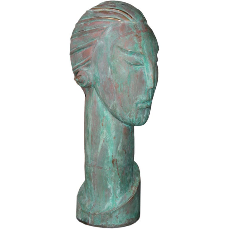 Women's Head Bronze Sculpture at 1stdibs