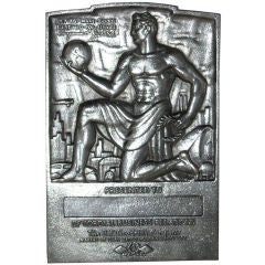 Art Deco Machine Age Goodrich Tire Commerative Wall Plaque