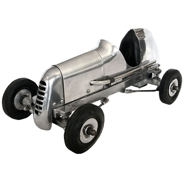 1930's Original Streamline Aluminum Tethered Racing Car