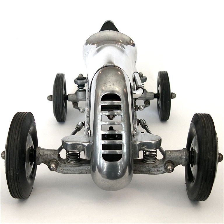 20th Century 1930's Original Streamline Aluminum Tethered Racing Car