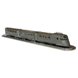 Burlington Zephyr Model Train w/ Custom Streamline Display Stand