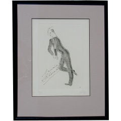 Set of 4 Framed Maurice Chevalier Signed Etchings by Ch. Kiffer
