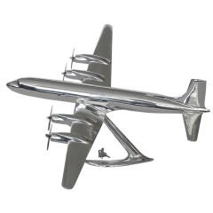 Rare Large DC7 Aluminum Airplane Model w/ Original Pivoting Base