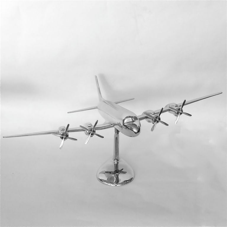 Rare Large DC7 Aluminum Airplane Model w/ Original Pivoting Base