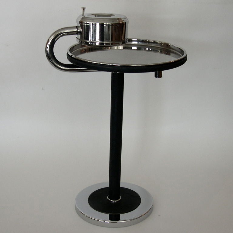 American Rare Streamline Pivoting Ashtray Table by Wolfgang Hoffman