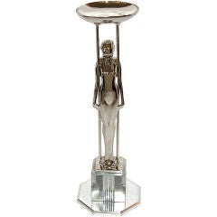 Tall Art Deco Skyscraper Female Figure by Arthur von Frankenberg