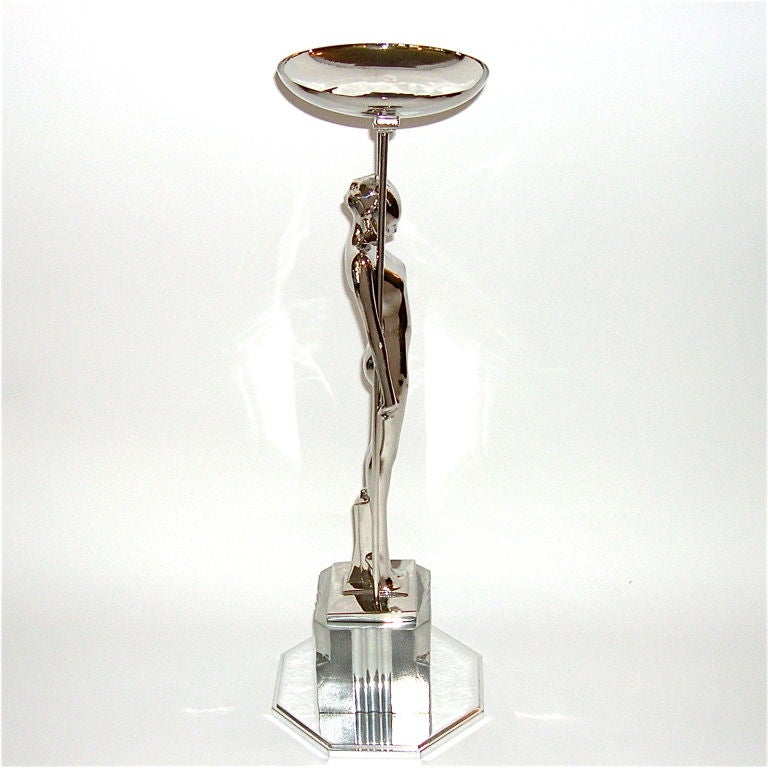 Tall Art Deco Skyscraper Female Figure by Arthur von Frankenberg