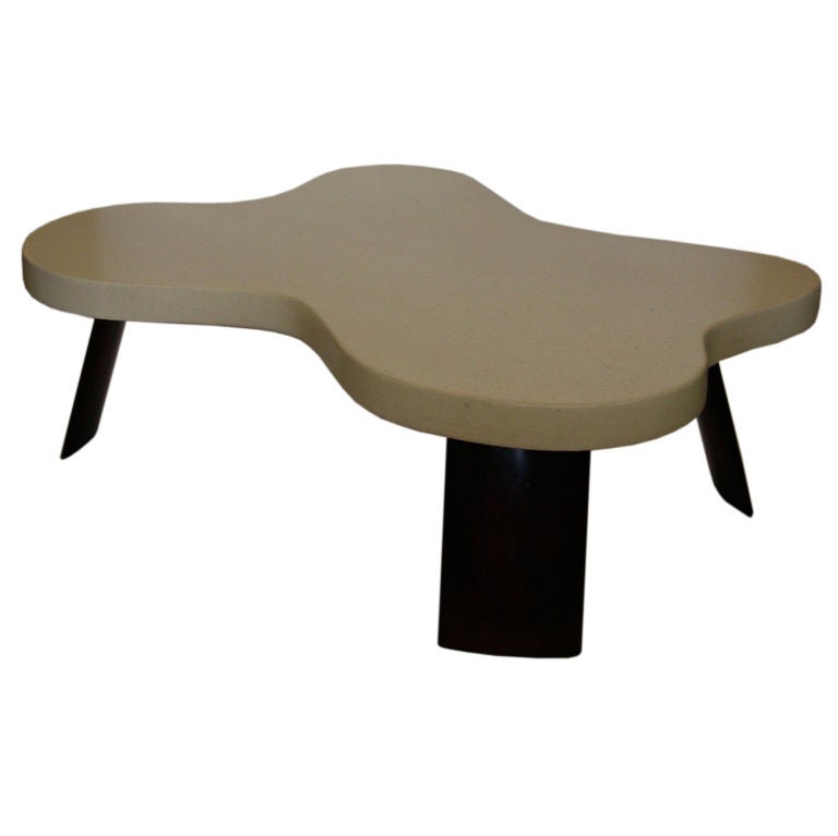 Rare Original Amoeba Cork Top Coffee Table by Paul Frankl