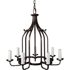 French 40's Wrought Iron Chandelier