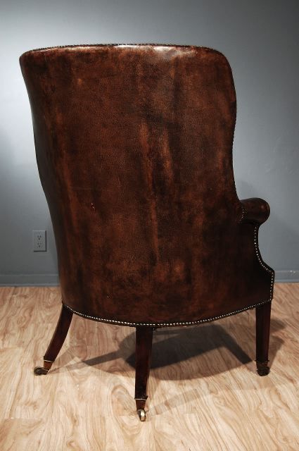 18th Century and Earlier English Leather Tub Chair