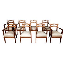 Set of Eight French 40's Dining Chairs