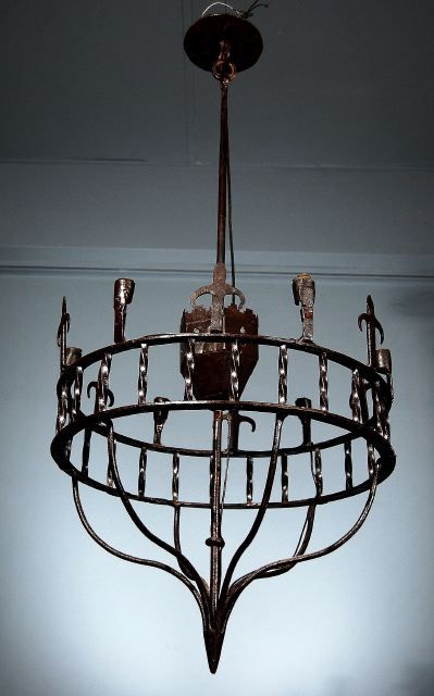 Medieval Style Wrought Iron Chandelier