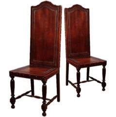 Two of Five pair of Potugese Hall Chairs.