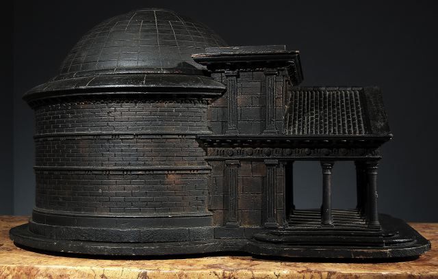 A Striking Ebonized Wooden Model of the Pantheon 1