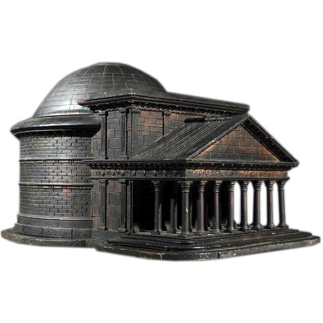 A Striking Ebonized Wooden Model of the Pantheon