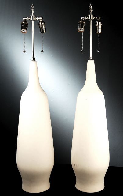 Pair of Modern Bisque Lamps