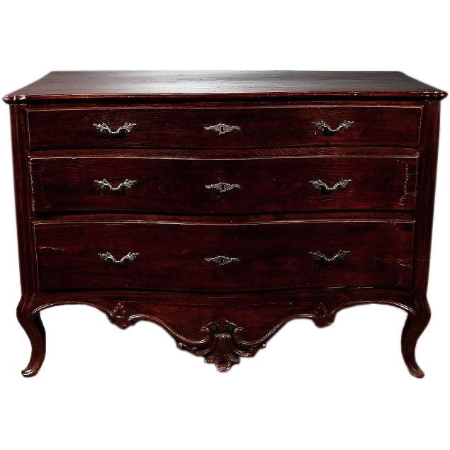 A Beautiful Portugese Three Drawer Commode For Sale