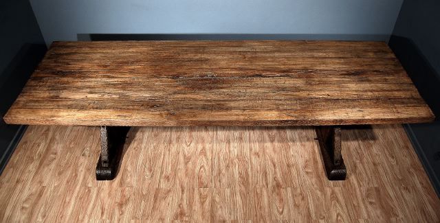 Mid-20th Century French Oak Trestle Dining Table For Sale