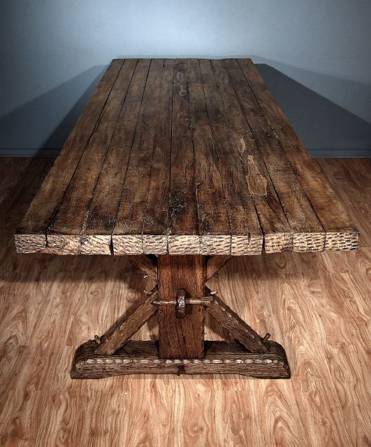 French Oak Trestle Dining Table For Sale 2