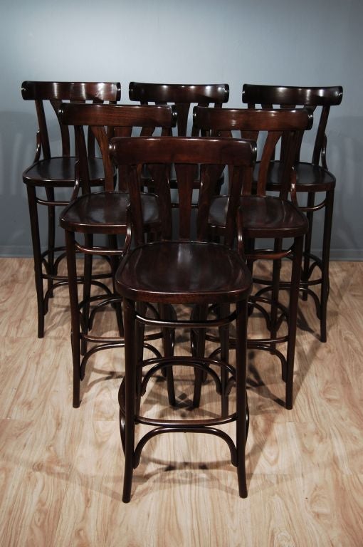 Set of Six Thonet Bar Stools