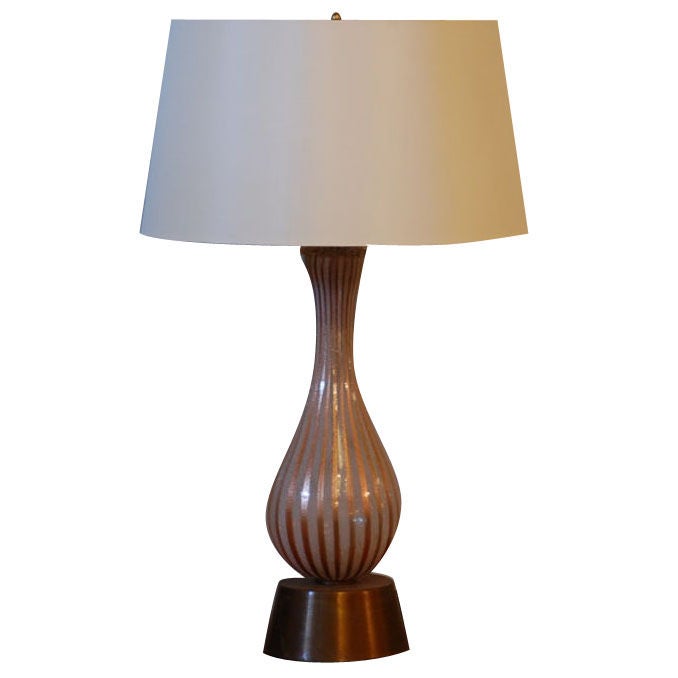 Tall Murano Glass Table Lamp by Dino Martens for Aureliano Toso For Sale