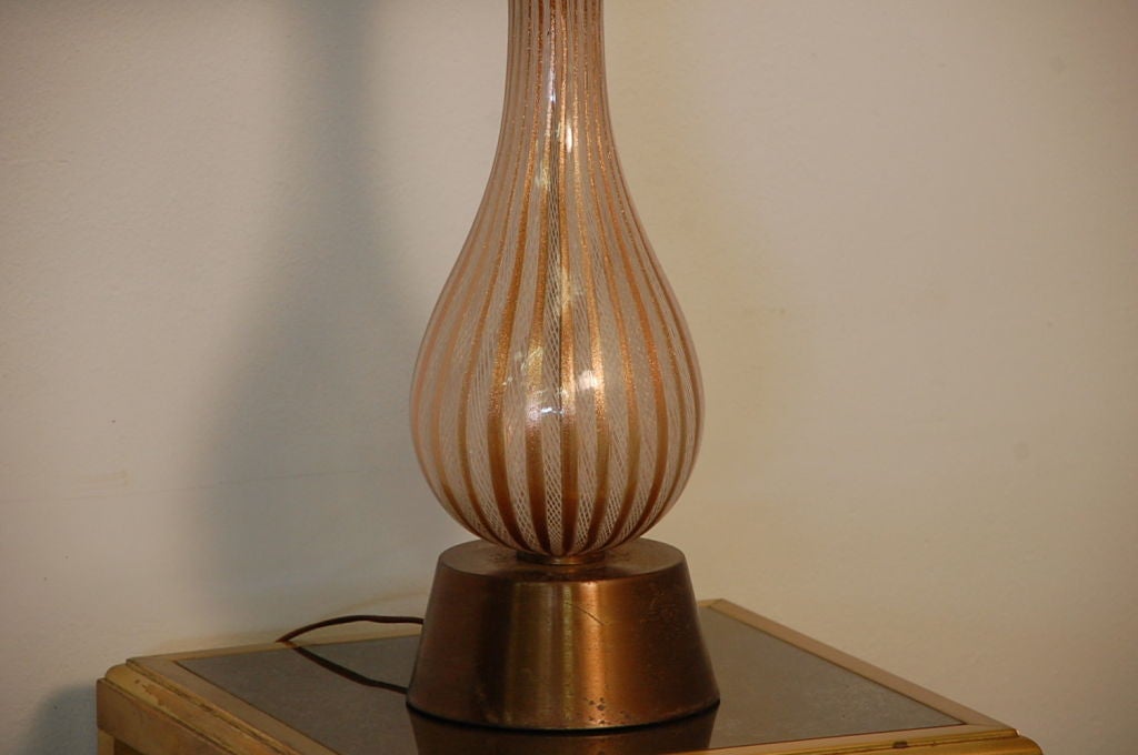 Modern Tall Murano Glass Table Lamp by Dino Martens for Aureliano Toso For Sale