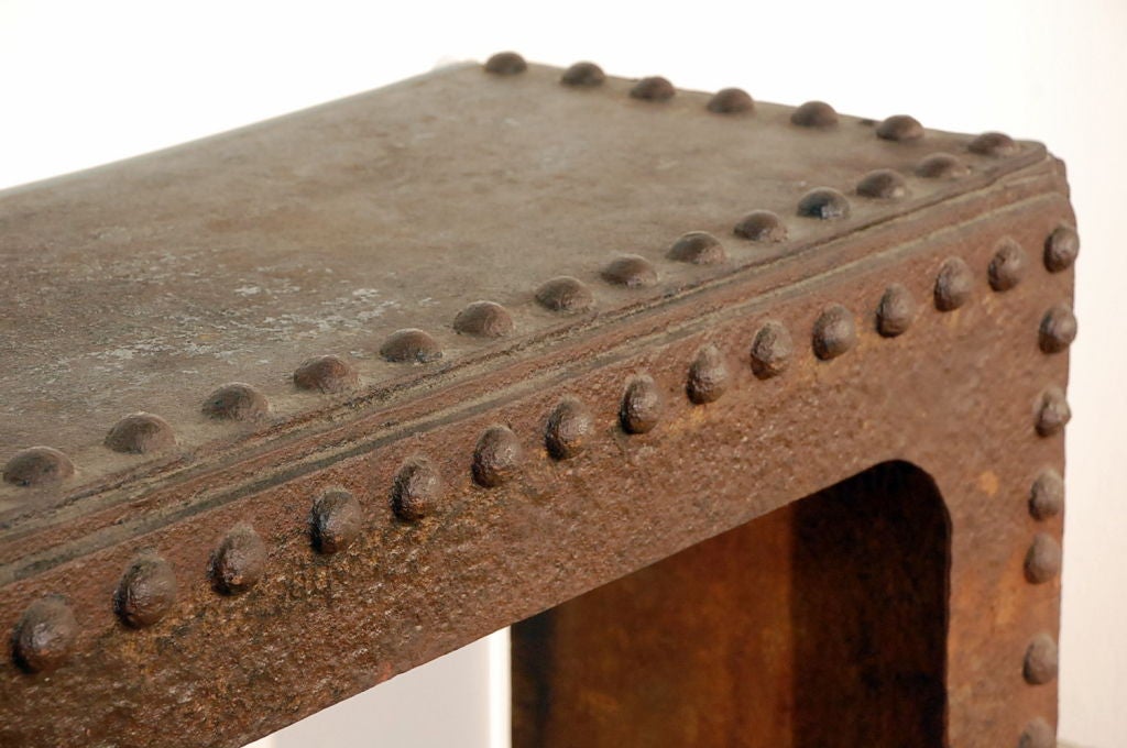 20th Century Massive Riveted French Industrial Console