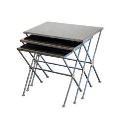 Set of French eglomise mirror nesting tables