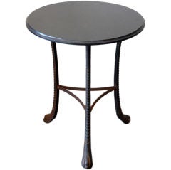Cast iron and marble gueridon table