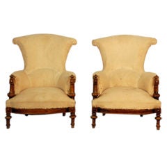 Pair of exceptional Napoleon III armchairs