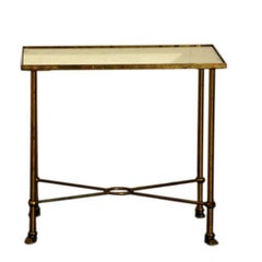 Bronze mirrored side table by Maison Baguès