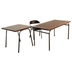 4 rectangular and 5 square French modernist bistro tables
