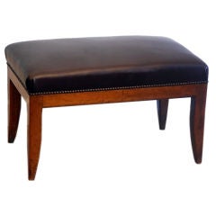 Rectangular Art Deco leather bench