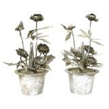 Pair Silver Leafed Decorative Accessories (GMD#2436)