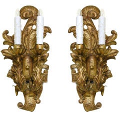 Pair Baroque Style Tole Sconces (GMD#2442)