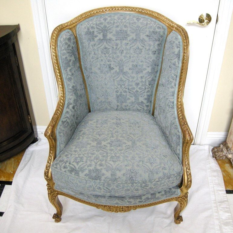 French Giltwood & Velvet Bergere (GMD#2449) 1