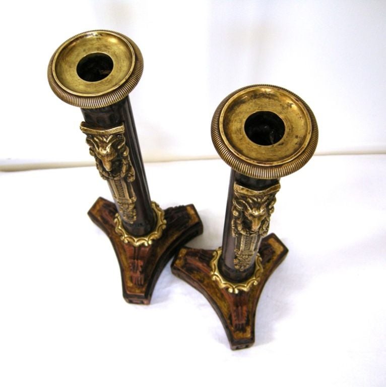French Pair Empire Style Candlesticks (GMD#2170) For Sale