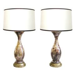 Pair Painted Mercury Glass Lamps (GMD#2466)