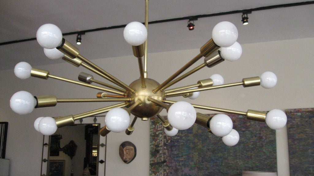 SPUTNIK BRASS CHANDELIER WITH TWENTY FOUR ARMS.