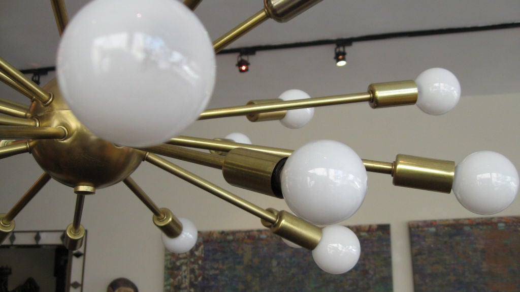 Italian BRASS SPUTNIK CHANDELIER WITH TWENTY FOUR ARMS