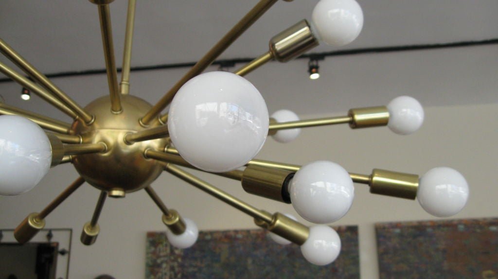 Mid-20th Century BRASS SPUTNIK CHANDELIER WITH TWENTY FOUR ARMS