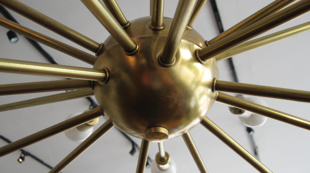 BRASS SPUTNIK CHANDELIER WITH TWENTY FOUR ARMS 1
