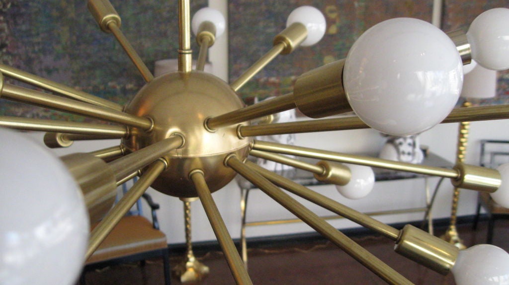 Brass BRASS SPUTNIK CHANDELIER WITH TWENTY FOUR ARMS