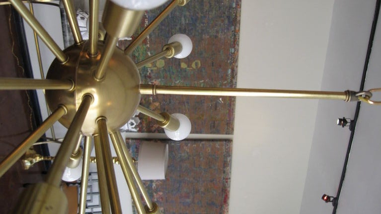 BRASS SPUTNIK CHANDELIER WITH TWENTY FOUR ARMS 2