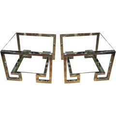 PAIR OF PIERRE CARDIN SIDE TABLES.