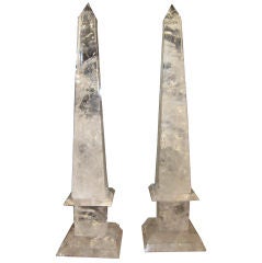 Pair Of Rock Crystal Obelisks